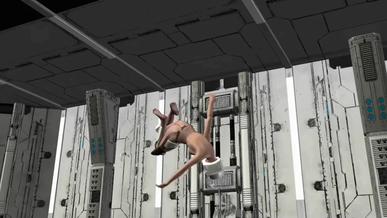 Star Wars parody cartoon strip show with zero gravity striptease