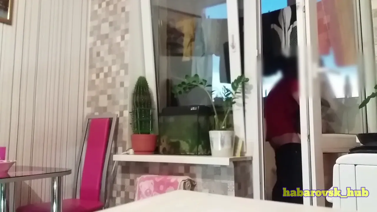 Hotelena seduces her husband's friend while he showers, then has sex on the balcony