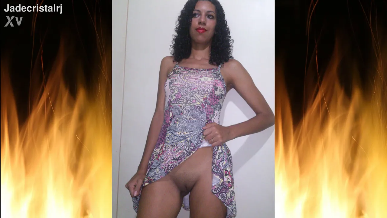 Brunette Latina Jade Cristal teases her husband with a solo fetish video