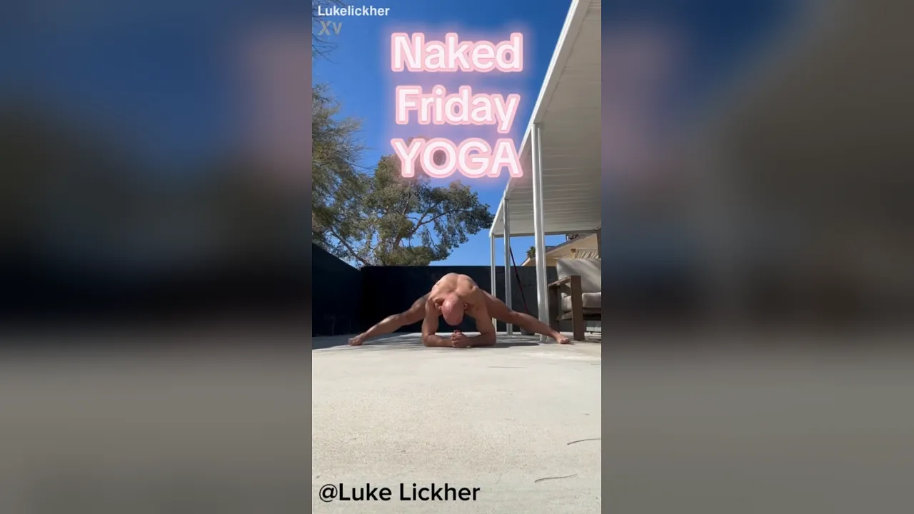 Exhibitionist Luke Lickher does nude yoga outdoors to get in shape
