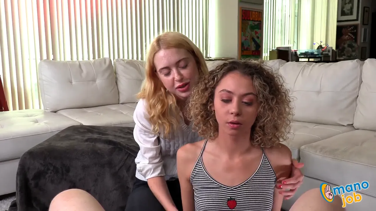 Blonde Allie Addison and Chloe Cherry tease with big cocks in fetish lingerie