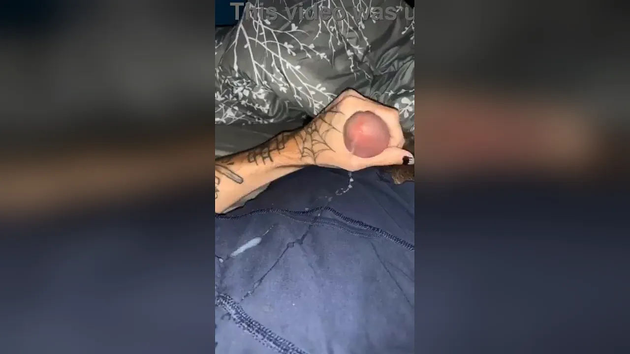 Tatted solo gamer boy wanks himself to a huge cumshot in compilation