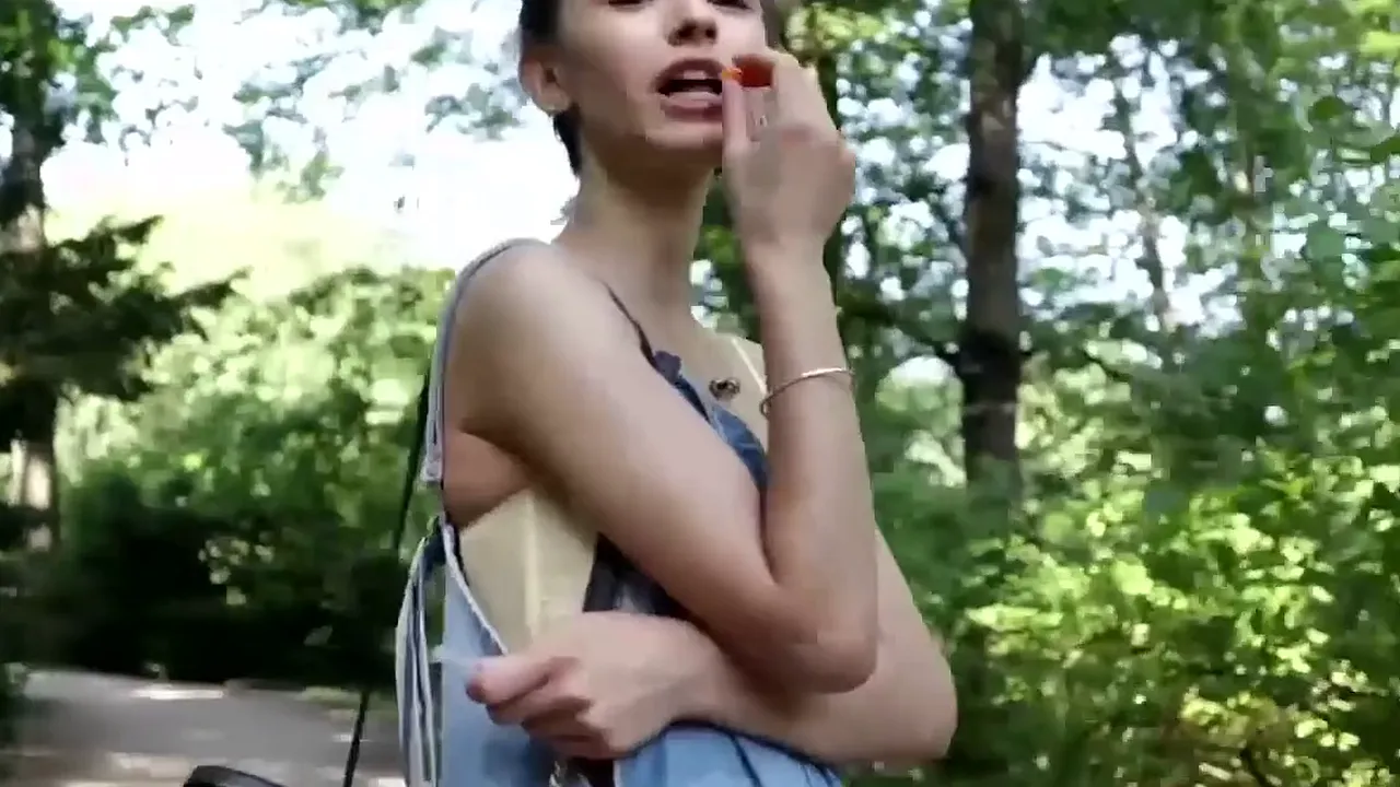 Beautiful model paints naked while showing her perfect natural tits