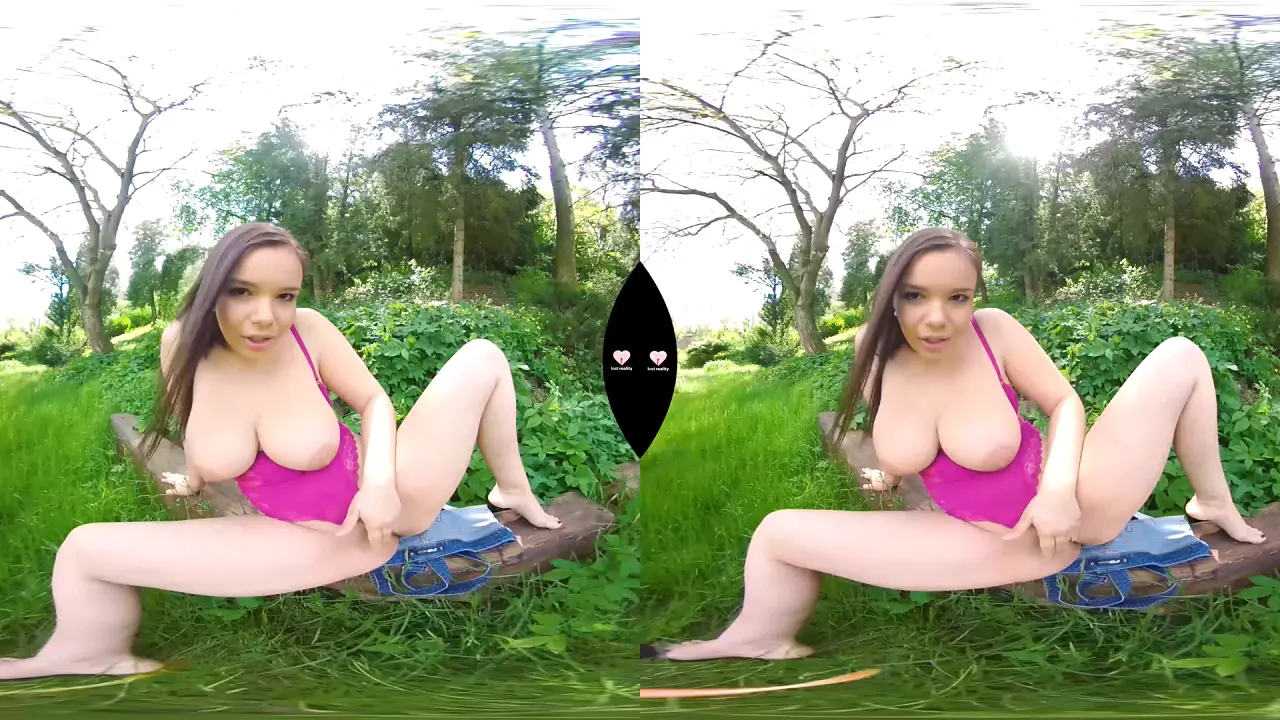 Brunette Sofia Lee strips and masturbates solo in 360° VR