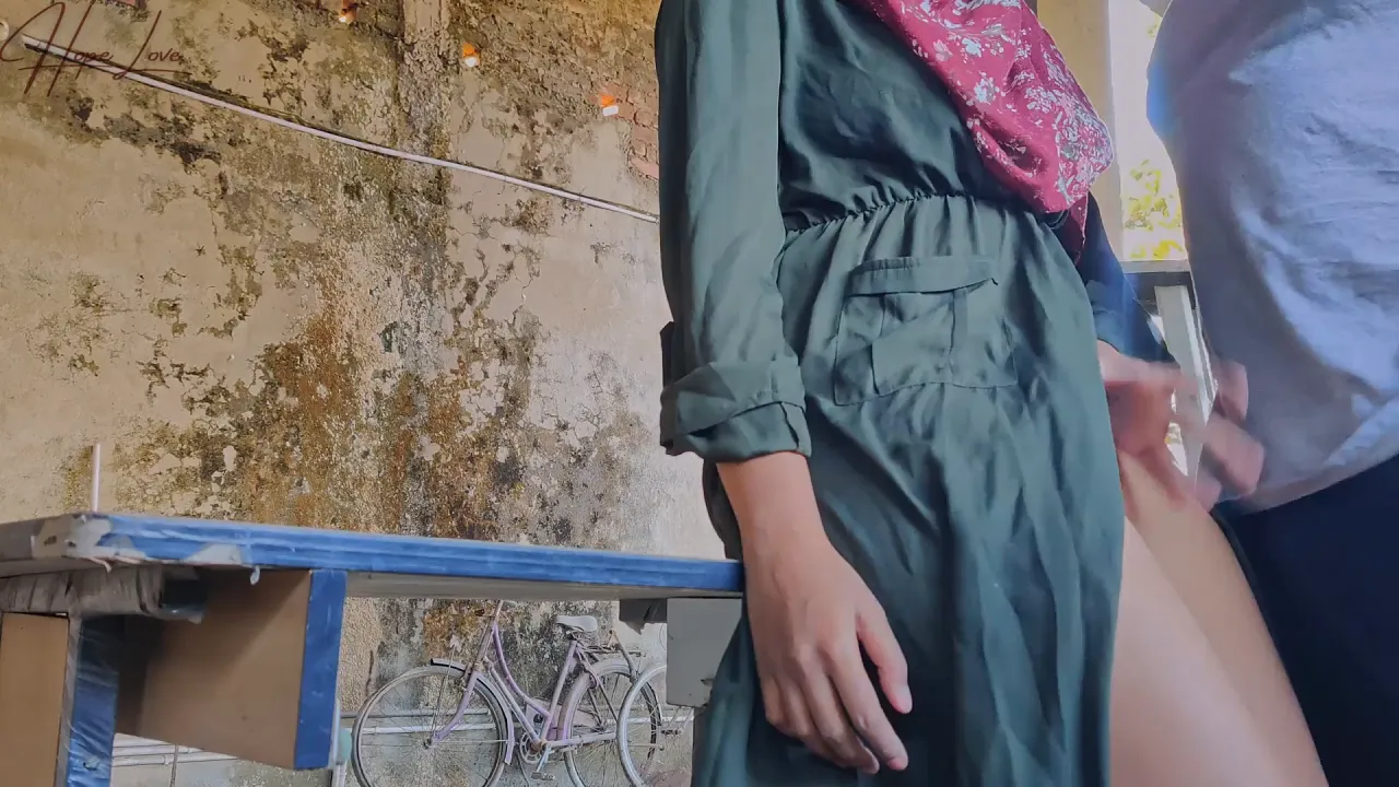 Beautiful Asian woman fucked with big black cock in abandoned building