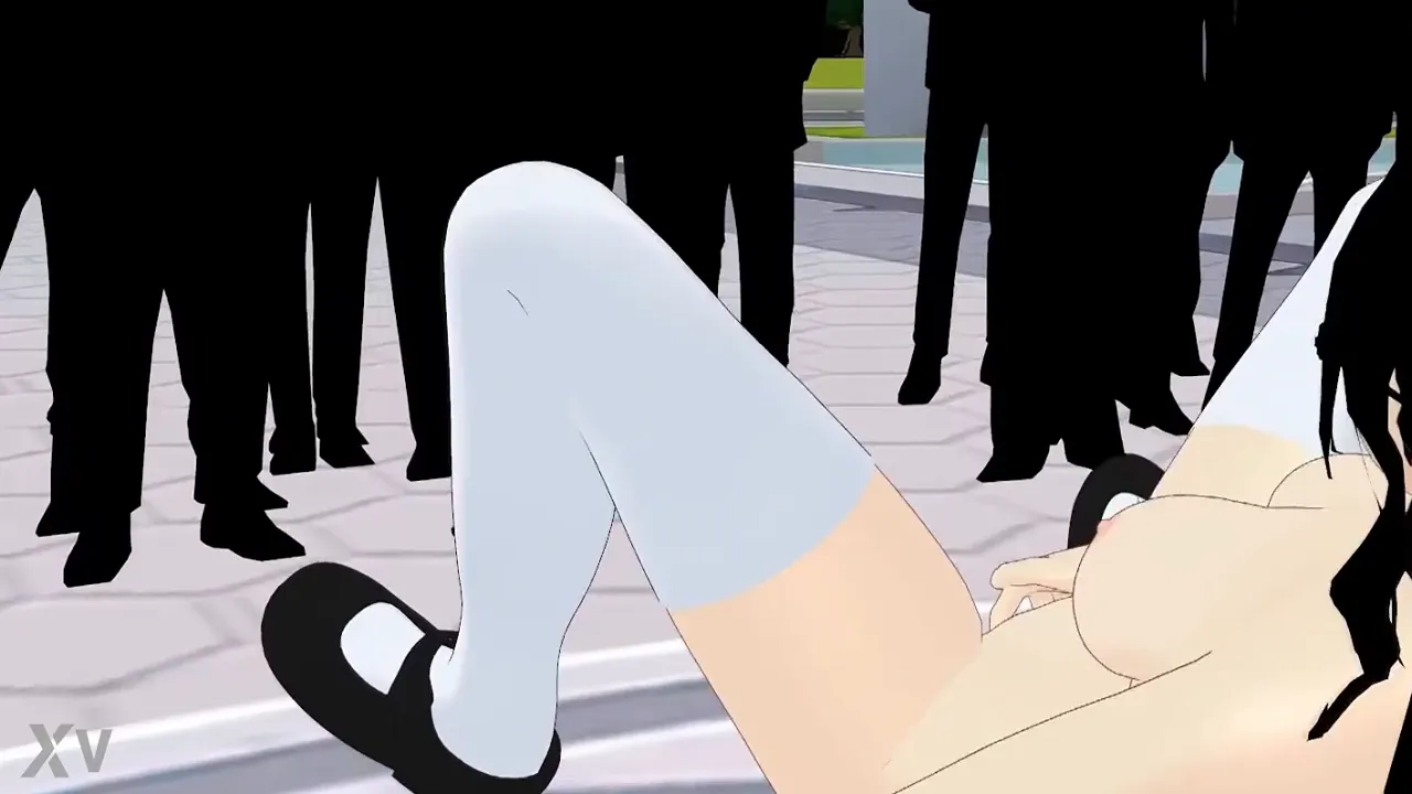Catgirl Blake from RWBY masturbates in public 3D hentai
