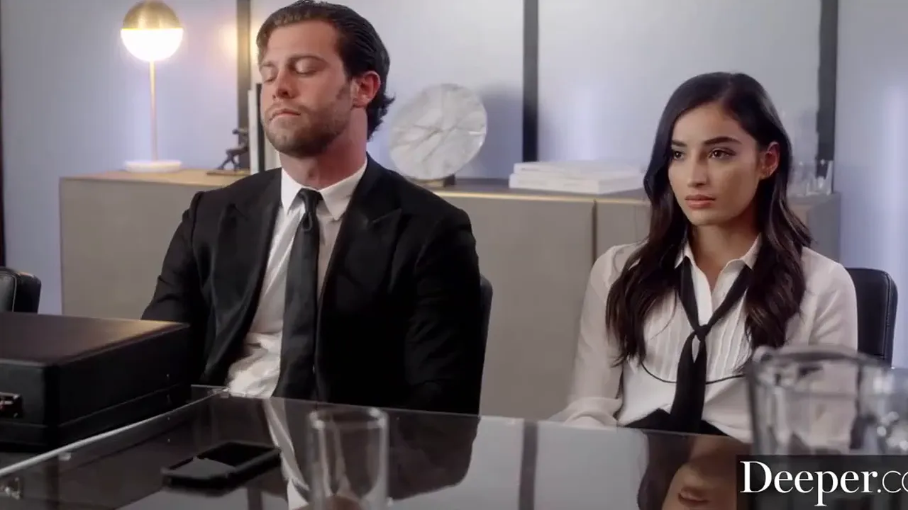 Emily Willis deep throats and fucks her boss doggystyle for the job