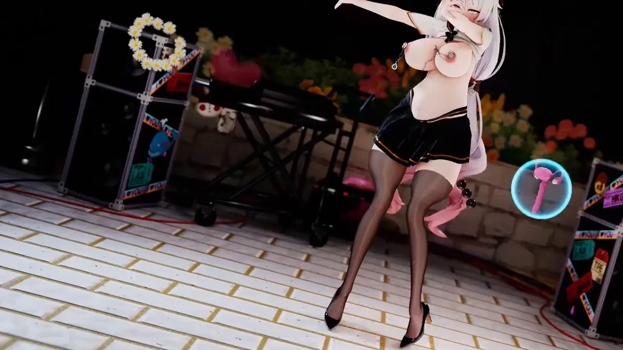 Theresa dances naked in 3D MMD animation