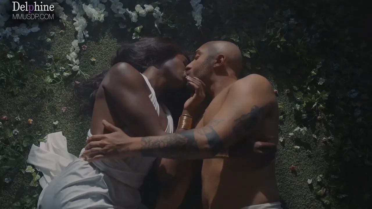 Ana Foxxx, a beautiful black babe, kisses and caresses her boyfriend's cock as they have
