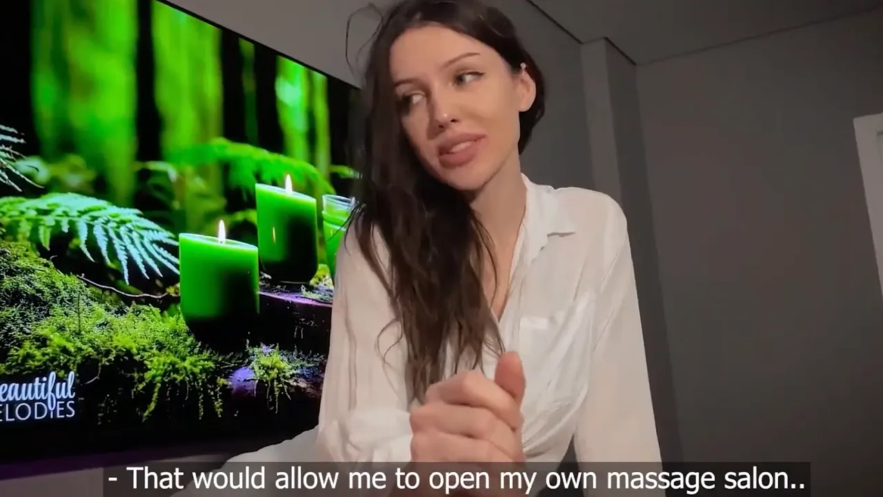 Russian brunette Telari Love offers massage then rides big cock and gets fucked hard