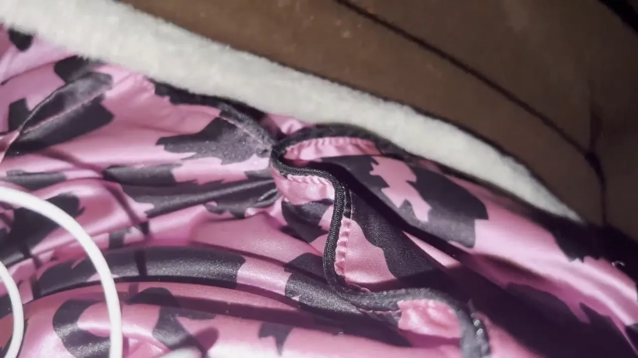 Bunnyortega masturbates under the blanket and cums hard with creamy shaved pussy