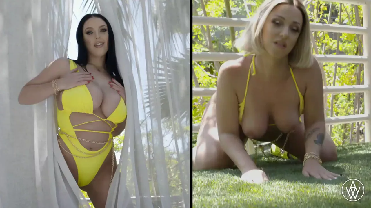 Australian Angela White fucks Jada Stevens in a big tits threeway