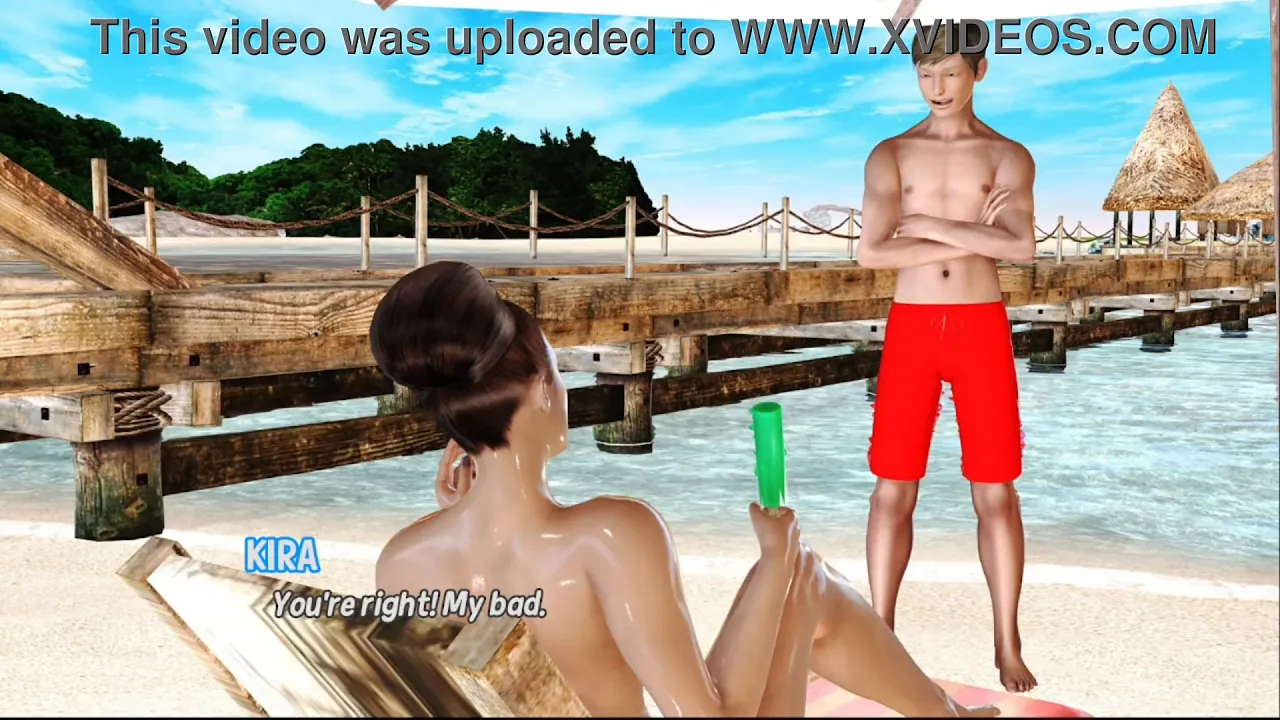 Max's Life Cap 25 - busty 3D girls on nude beach
