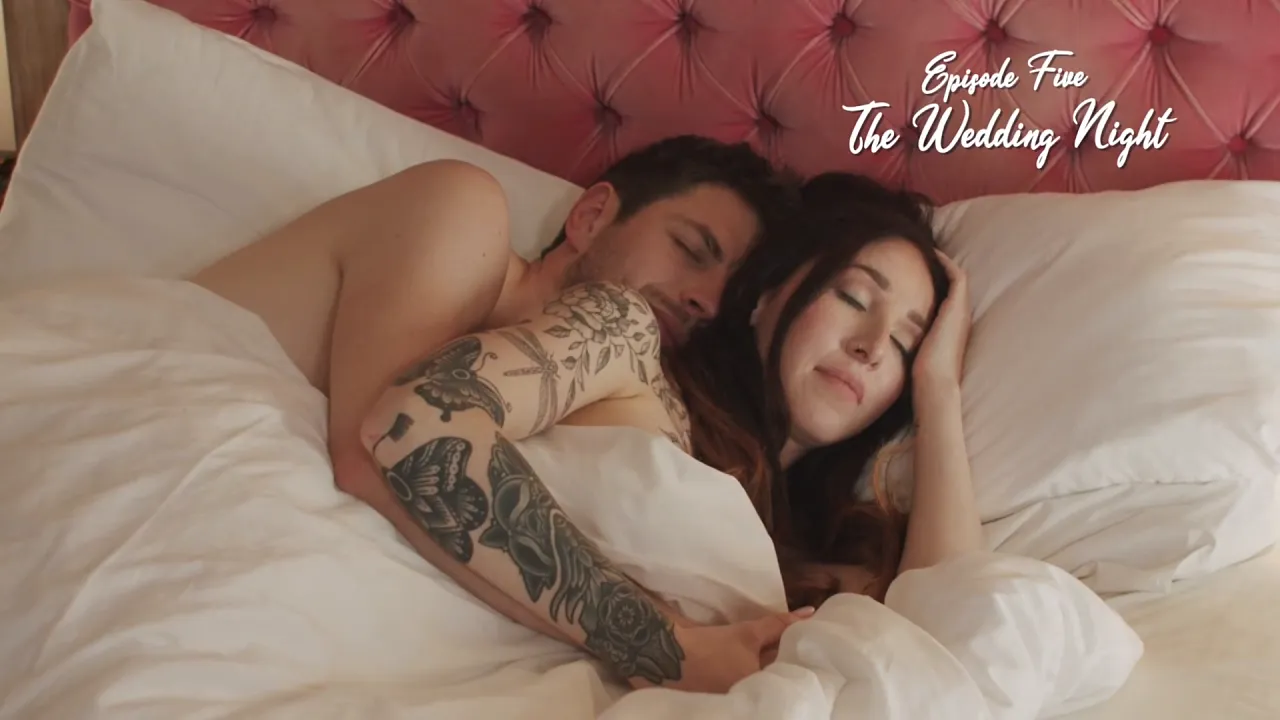 Newlywed brunette Esluna Love gets covered in cum after hard fucking