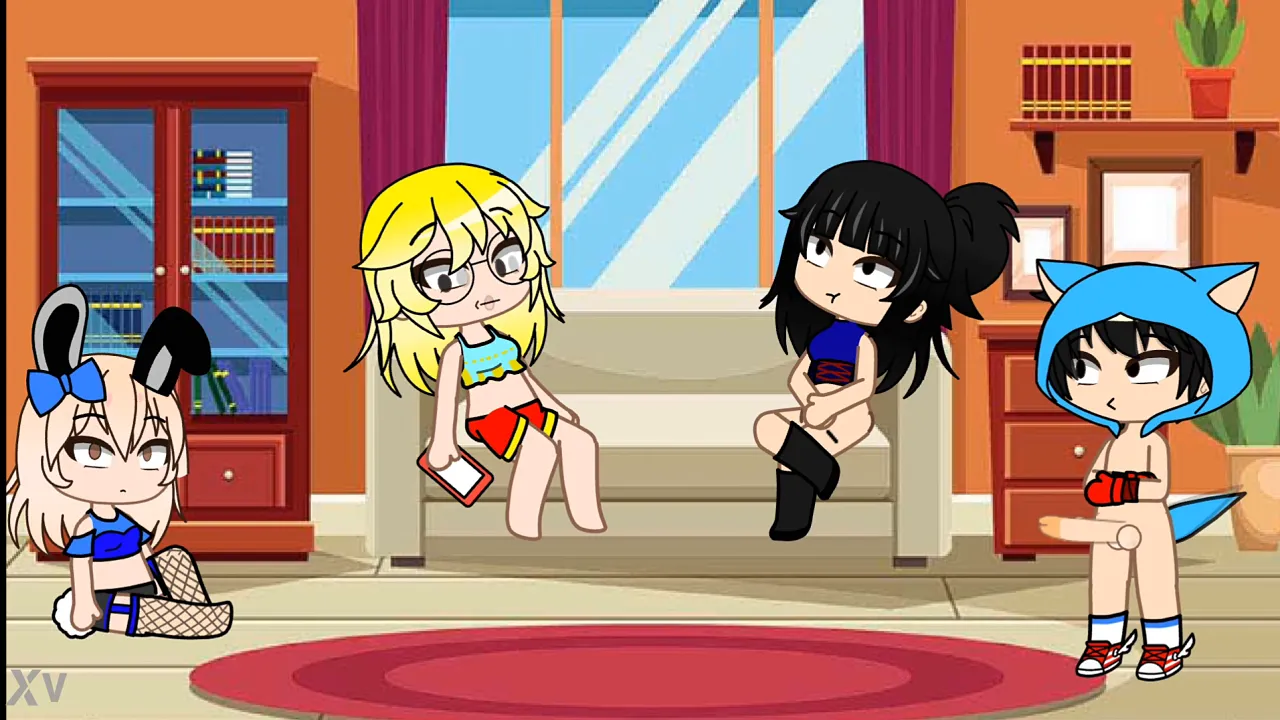 Two hot gacha girls have hentai sex together