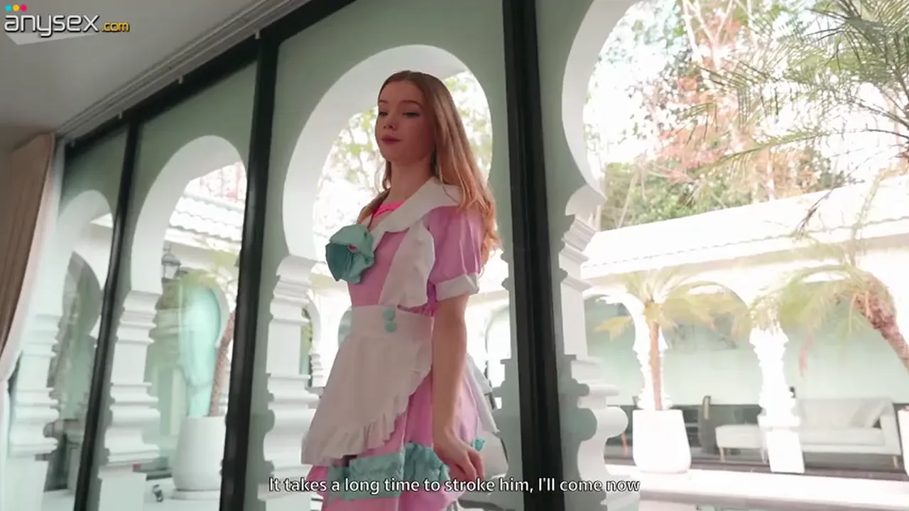 Anime cosplay maid stepsister fucked in doggystyle and missionary